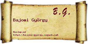 Bajomi György névjegykártya